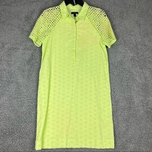 J. Crew Women’s Cotton Dress Size‎ 2 Pockets Light Green Boho Eyelet Breathable